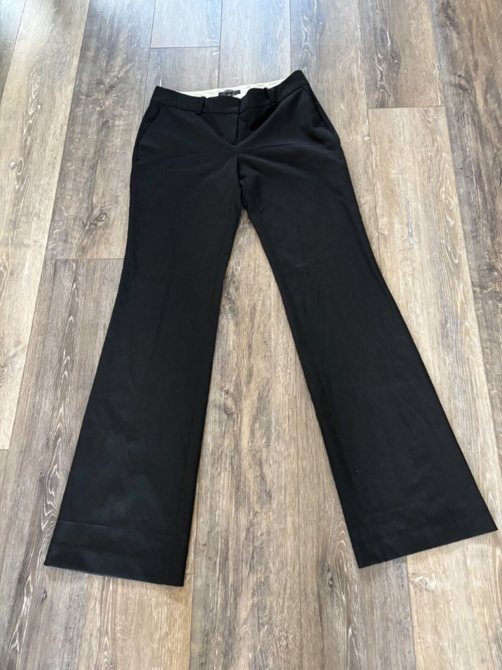 Womens Ann Taylor Dress Pants 4 Black Slack Chino Trouser